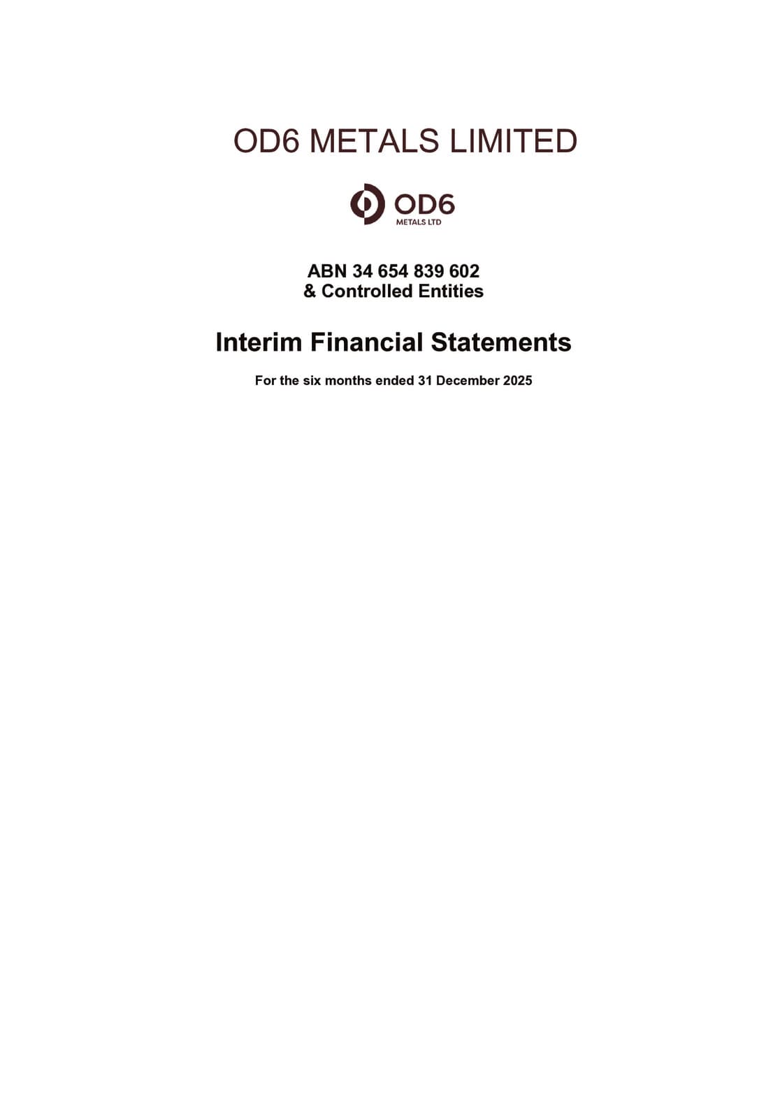 Half Year Accounts